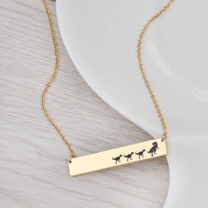 Personalized Mamasaur Custom Bar Necklace Gift