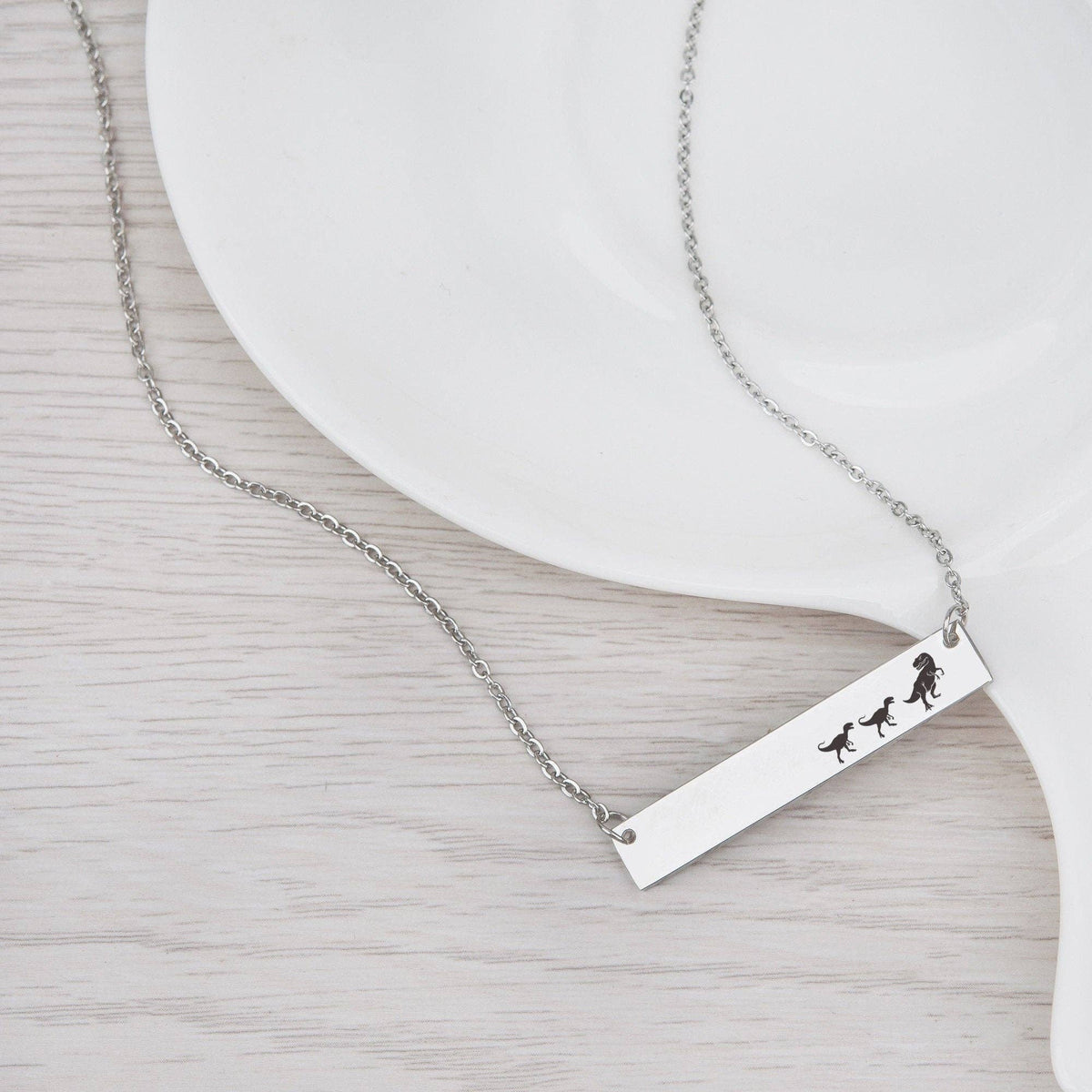 Personalized Mamasaur Custom Bar Necklace Gift