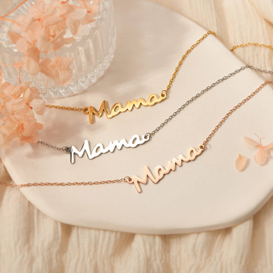 Stainless Steel Mama Necklace Christmas Jewelry Gift for Mom