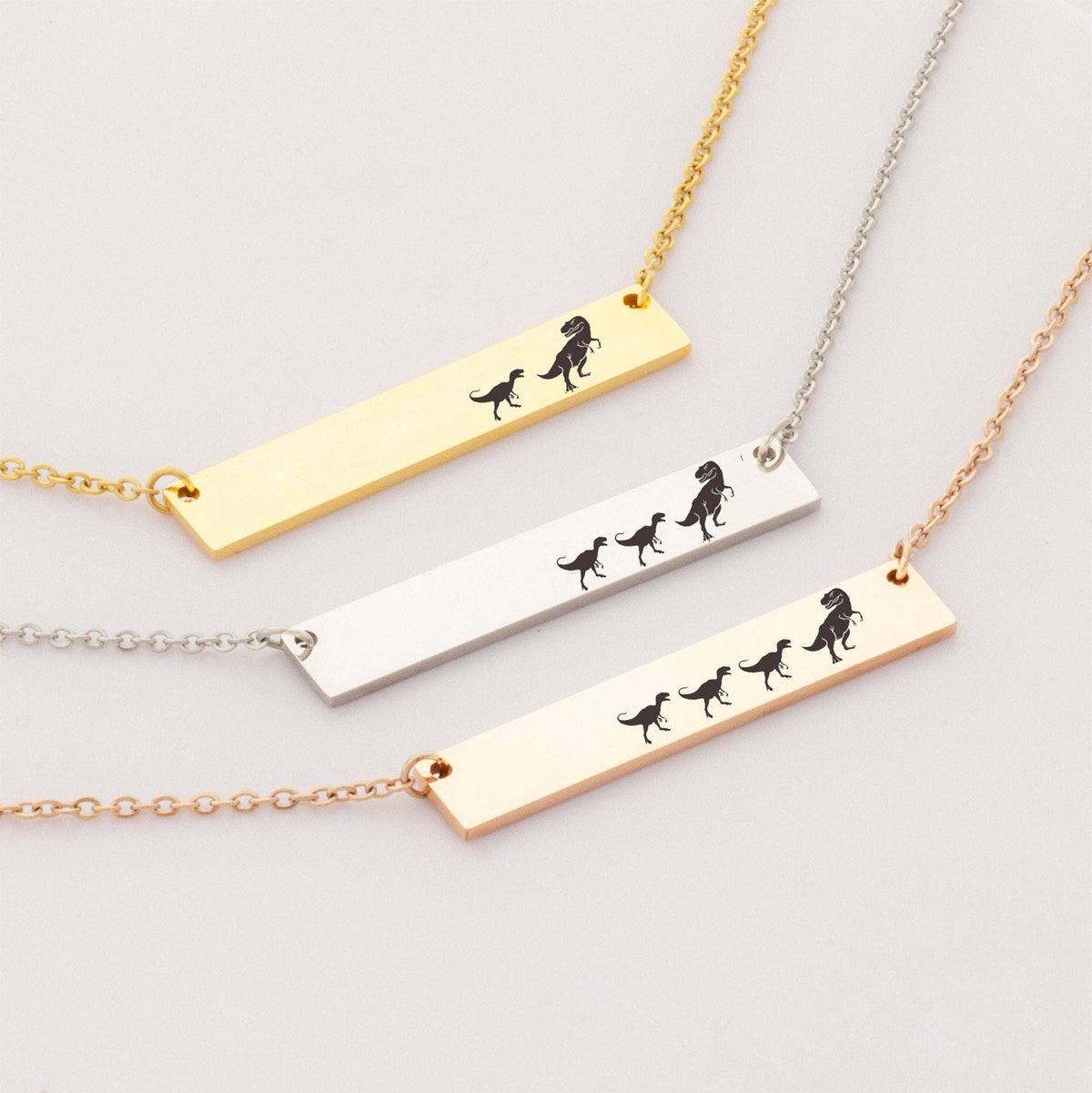 Personalized Mamasaur Custom Bar Necklace Gift
