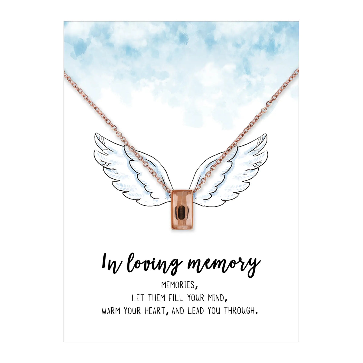 Angel in the Sky Cube Memorial Ashes Urn Ashes Hold Necklace