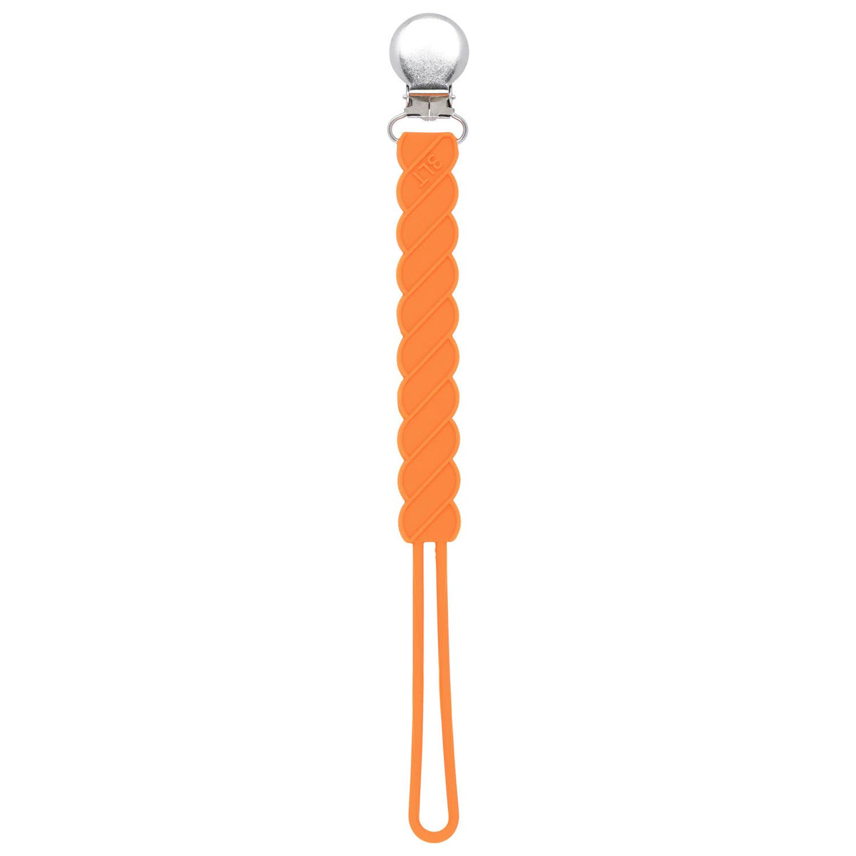 Twist Orange All Silicone Modern Pacifier Clip